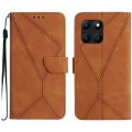 For Honor X8b Stitching Embossed Leather Phone Case(Brown)