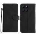 For Honor X8b Stitching Embossed Leather Phone Case(Black)