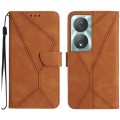 For Honor 90 Smart Stitching Embossed Leather Phone Case(Brown)