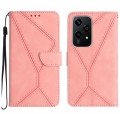 For Honor 200 Lite Stitching Embossed Leather Phone Case(Pink)