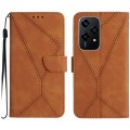 For Honor 200 Lite Global Stitching Embossed Leather Phone Case(Brown)