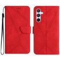 For Samsung Galaxy A15 Stitching Embossed Leather Phone Case(Red)