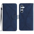For Samsung Galaxy S24+ 5G Stitching Embossed Leather Phone Case(Blue)