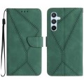 For Samsung Galaxy A55 5G Stitching Embossed Leather Phone Case(Green)