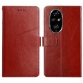 For Honor 200 Pro 5G Global Y-shaped Pattern Flip Leather Phone Case(Brown)
