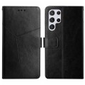 For Samsung Galaxy S24 Ultra 5G Y-shaped Pattern Flip Leather Phone Case(Black)