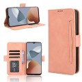 For ZTE Blade A73 4G / V50 Design 4G Skin Feel Calf Texture Card Slots Leather Phone Case(Pink)