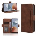 For ZTE Blade A73 4G / V50 Design 4G Skin Feel Calf Texture Card Slots Leather Phone Case(Brown)