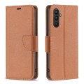 For Samsung Galaxy A34 5G Litchi Texture Pure Color Flip Leather Phone Case(Brown)
