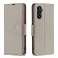 For Samsung Galaxy A35 Litchi Texture Pure Color Flip Leather Phone Case(Grey)