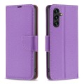 For Samsung Galaxy A35 Litchi Texture Pure Color Flip Leather Phone Case(Purple)