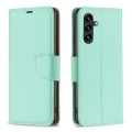 For Samsung Galaxy A55 Litchi Texture Pure Color Flip Leather Phone Case(Green)