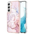 For Samsung Galaxy S23 5G Marble Pattern Dual-side IMD Magsafe TPU Phone Case(Rose Gold 005)