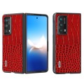 For Honor Magic VS2 ABEEL Genuine Leather Crocodile Pattern Black Edge Phone Case(Red)