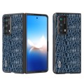 For Honor Magic VS2 ABEEL Genuine Leather Canopy Black Edge Phone Case(Blue)