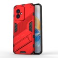 For Honor 100 5G Punk Armor 2 in 1 PC + TPU Phone Case with Holder(Red)