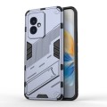For Honor 100 5G Punk Armor 2 in 1 PC + TPU Phone Case with Holder(Grey)