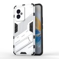 For Honor 100 5G Punk Armor 2 in 1 PC + TPU Phone Case with Holder(White)