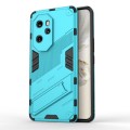 For Honor 100 Pro 5G Punk Armor 2 in 1 PC + TPU Phone Case with Holder(Blue)
