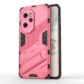 For Honor 100 Pro 5G Punk Armor 2 in 1 PC + TPU Phone Case with Holder(Light Red)