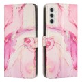 For Samsung Galaxy S23 FE 5G Painted Marble Pattern Leather Phone Case(Rose Gold)