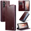 For Samsung Galaxy S23 FE CaseMe-003 PU + PC Business Style Crazy Horse Texture Leather Phone Case(M