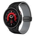 For Samsung Galaxy Watch 6 / 6 Classic Dual Color Magnetic Folding Buckle Silicone Watch Band(Black+