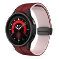 For Samsung Galaxy Watch 6 / 6 Classic Dual Color Magnetic Folding Buckle Silicone Watch Band(Wine R