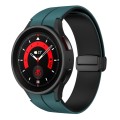 For Samsung Galaxy Watch 6 / 6 Classic Dual Color Magnetic Folding Buckle Silicone Watch Band(Dark G