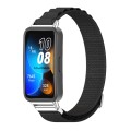 For Huawei Band 8 Mijobs Nylon Breathable Watch Band(Black+Silver)