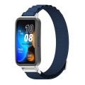 For Huawei Band 8 Mijobs Nylon Breathable Watch Band(Midnight Blue+Silver)