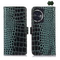 For Honor 100 Crocodile Top Layer Cowhide Leather Phone Case(Green)