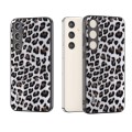 For Samsung Galaxy S24 5G ABEEL Black Edge Leopard Phone Case(Silver Leopard)