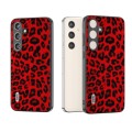 For Samsung Galaxy S24 5G ABEEL Black Edge Leopard Phone Case(Red Leopard)