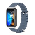 For Huawei Band 8 Mijobs Marine Silicone Breathable Watch Band(Space Blue+Silver)