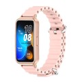 For Huawei Band 8 Mijobs Marine Silicone Breathable Watch Band(Pink+Rose Gold)