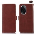 For Honor 100 Pro Crazy Horse Top Layer Cowhide Leather Phone Case(Brown)