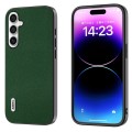 For Samsung Galaxy S23 FE 5G ABEEL Black Edge Genuine Leather Mino Phone Case(Green)