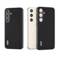 For Samsung Galaxy S24 5G ABEEL Genuine Leather Luxury Black Edge Phone Case(Black)