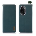 For Honor 100 Pro KHAZNEH Nappa Top Layer Cowhide Leather Phone Case(Green)