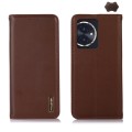 For Honor 100 KHAZNEH Nappa Top Layer Cowhide Leather Phone Case(Brown)