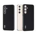 For Samsung Galaxy S24+ 5G ABEEL Genuine Leather Silky Soft Black Edge Phone Case(Black)