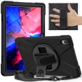 For Lenovo Tab P11 Silicone Hybrid PC Tablet Case with Grip & Shoulder Strap(Black)