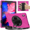 For Lenovo Tab P11 Silicone Hybrid PC Tablet Case with Grip & Shoulder Strap(Rose Red)