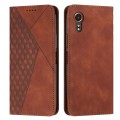 For Samsung Galaxy Xcover 7 Diamond Splicing Skin Feel Magnetic Leather Phone Case(Brown)