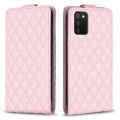 For Samsung Galaxy A20s / A03s Diamond Lattice Vertical Flip Leather Phone Case(Pink)
