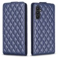 For Samsung Galaxy A34 5G Diamond Lattice Vertical Flip Leather Phone Case(Blue)