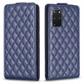For Samsung Galaxy S20 Diamond Lattice Vertical Flip Leather Phone Case(Blue)