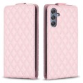 For Samsung Galaxy M34 5G Diamond Lattice Vertical Flip Leather Phone Case(Pink)