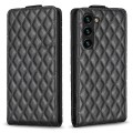For Samsung Galaxy S24 5G Diamond Lattice Vertical Flip Leather Phone Case(Black)